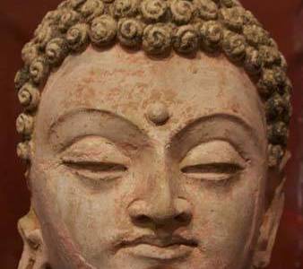 head of a Buddha figure found on the Mes Aynak archeological site