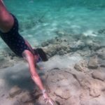 Barbara swimming over the ancient ruins of Pavlopetri